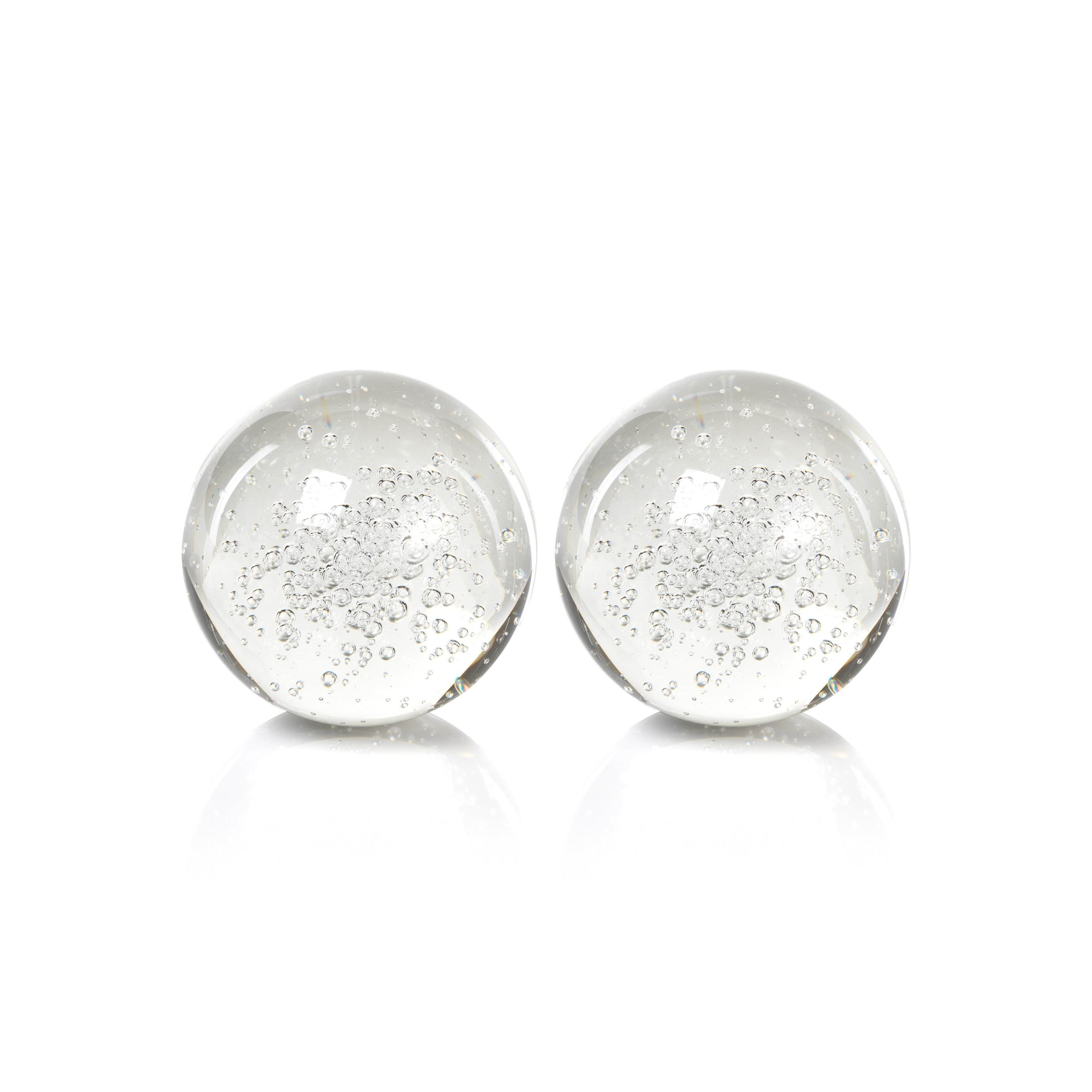 4 Crystal Decorative Ball Bubbles Design Set Of 2
