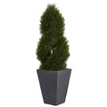 Uv Resistant Indoor Outdoor 4 Foot Cypress Double Spiral Artificial Topiary Tree