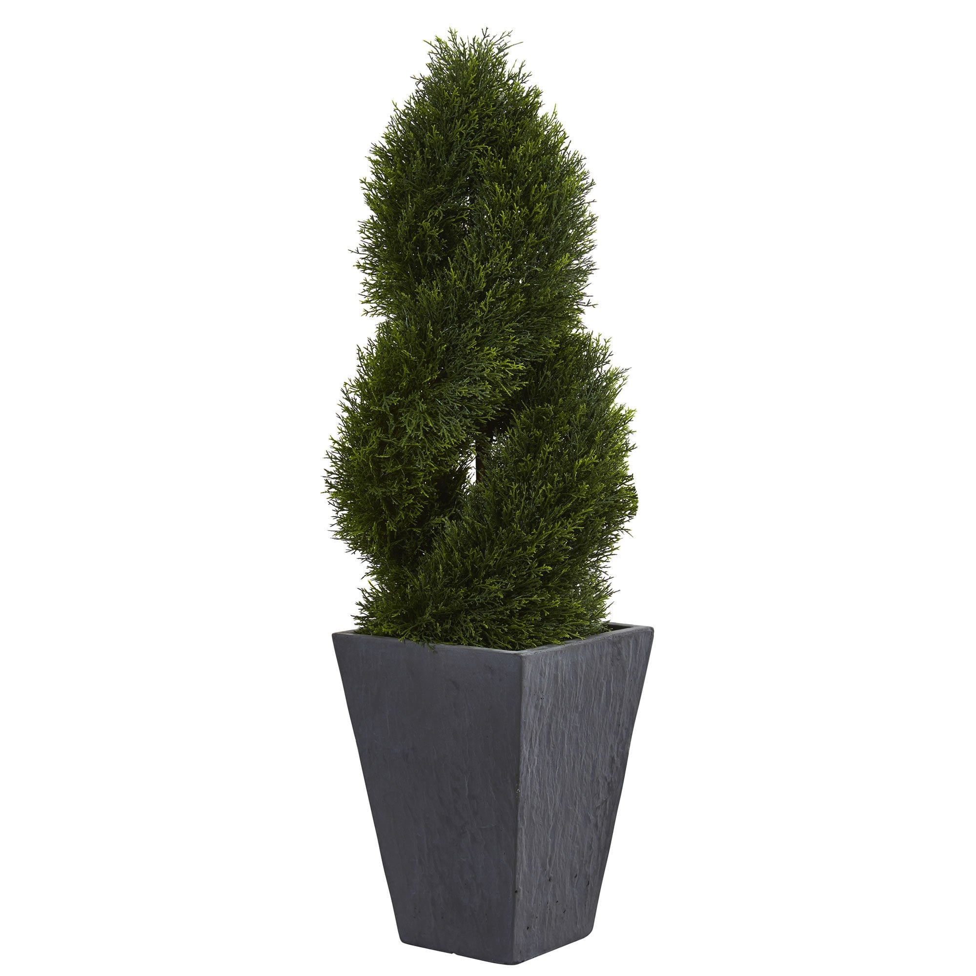 Uv Resistant Indoor Outdoor 4 Foot Cypress Double Spiral Artificial Topiary Tree