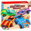 4 Diy Wooden Race Cars Build Paint Your Own Wood Craft Kit For Kids Boys And Girls Multicolor