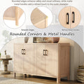 4 Door Wooden Sideboard Cabinet Multi Functional Hallway Sofa Table Large Storage Cabinet With Shelves For Living Room