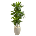 4 Dracaena Artificial Plant In Sand Colored Planter Real Touch