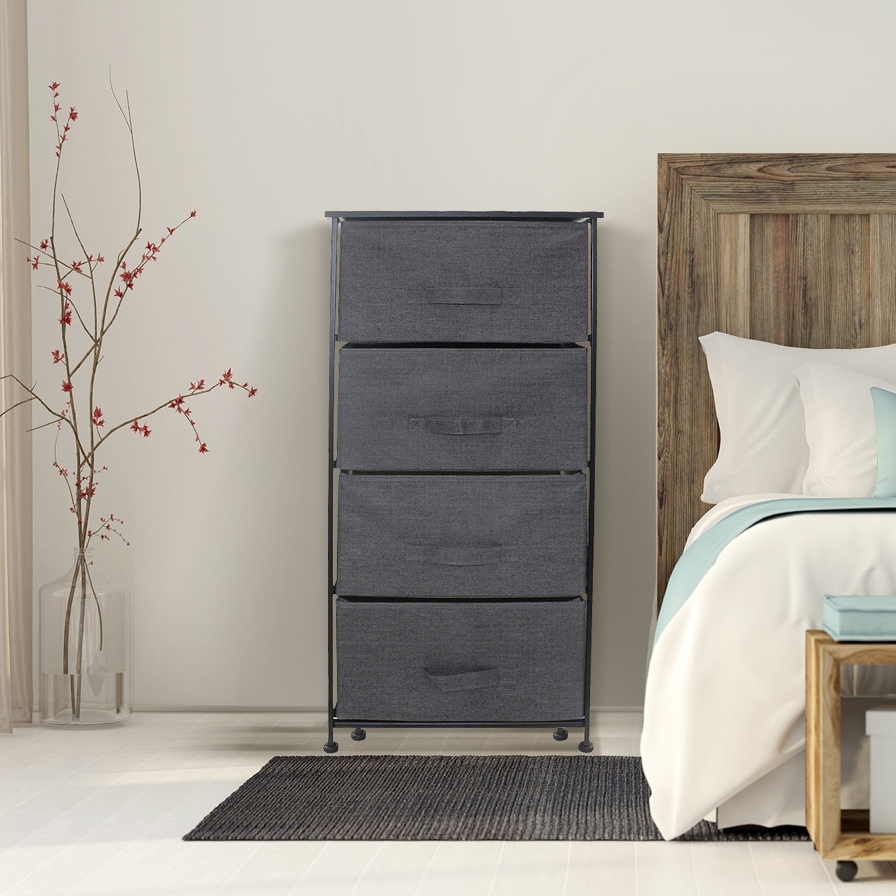 4 Drawers Chest Dresser Black