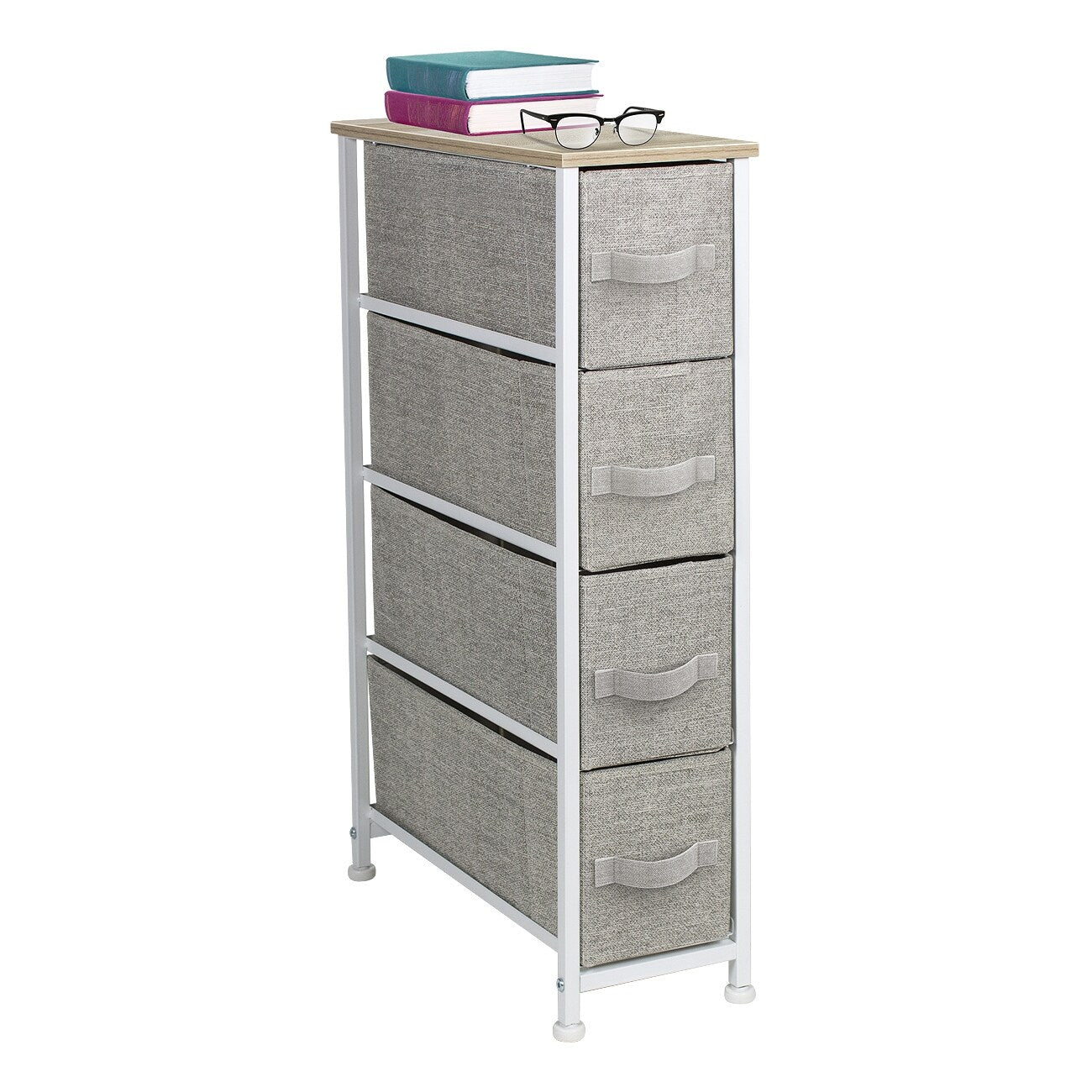 4 Drawers Chest Dresser Narrow Beige