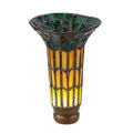 4 In. Wide X 5.5 In. High Tiffany Pond Lily Honey Wispy Kelly Green Shade