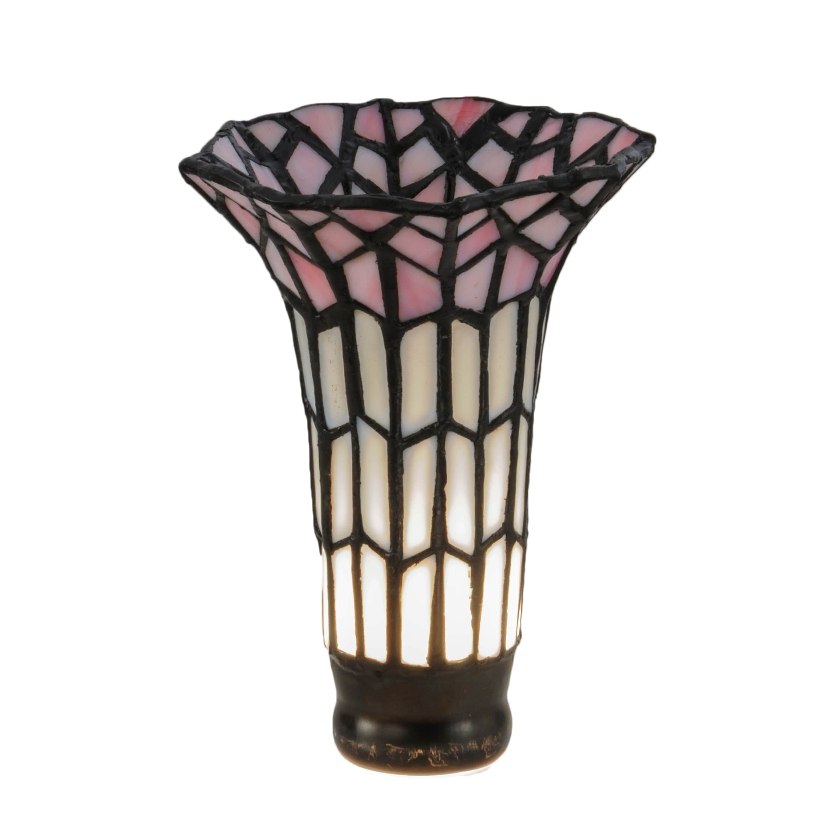 4 In. Wide X 5.5 In. High Tiffany Pond Lily Pink And White Shade