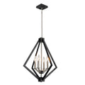 4 Light Candle Style Chandelier In Black And Nickel Finish