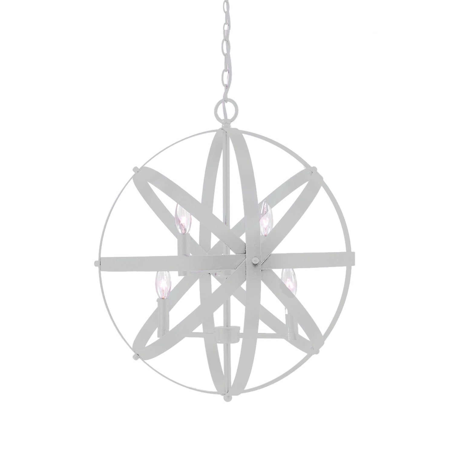 4 Light Chrome Iron Cage Chandelier