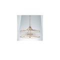 4 Light Modern Glam Brass Glass Drum Pendant For Dining Room Living Room 23.6 In. W X 13.4 In. H