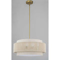 4 Light Off White Drum Chandelier Kitchen Island Pendant Light