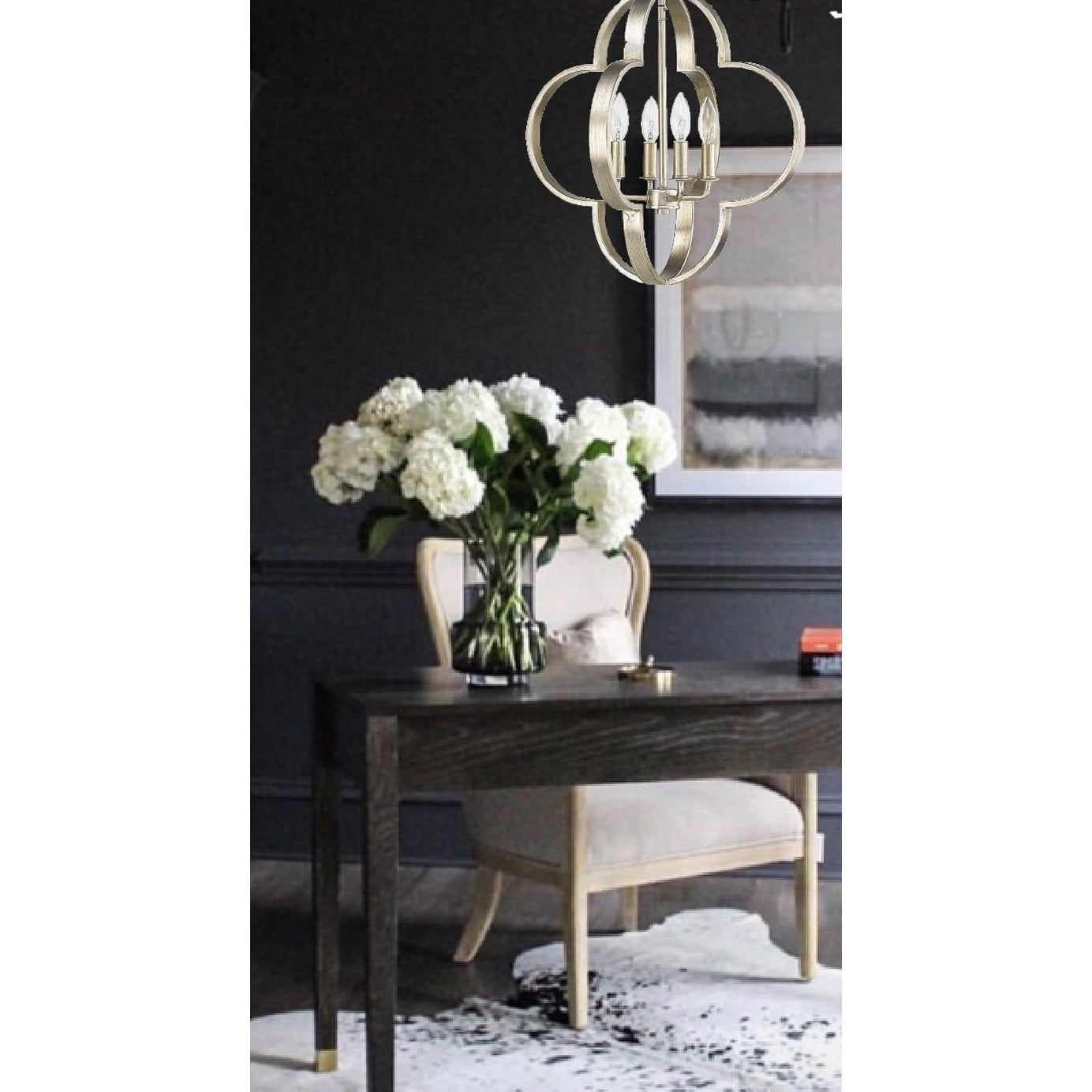 4 Light Scalloped Pendant In Champagne