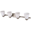 4 Light Vanity Lighting In Brushed Nickel And Etched Opal Glass