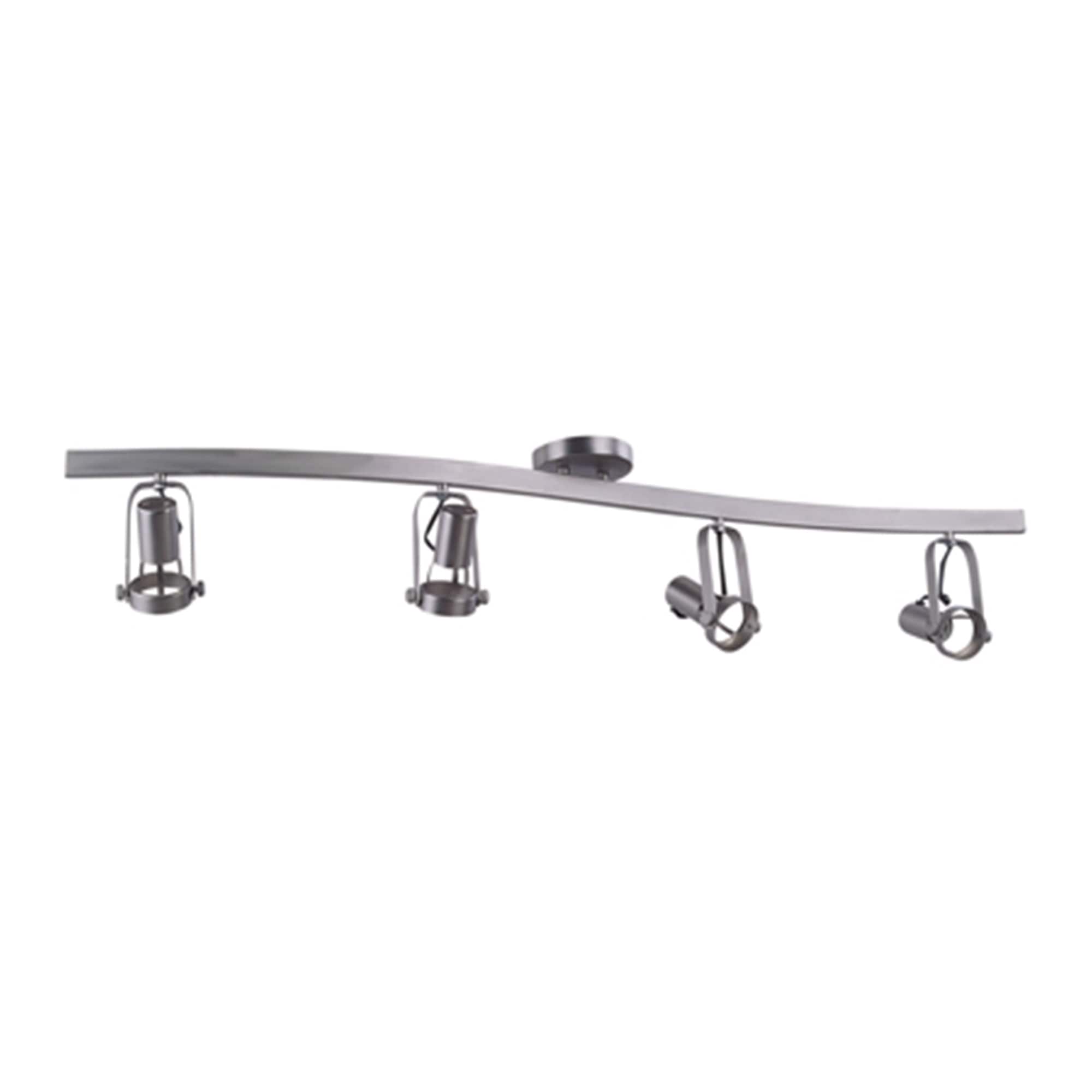 4 Light Wave Track Light In Brushed Nickel Finish