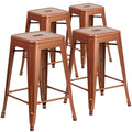 Lancaster Home Metal Square Backless Stool