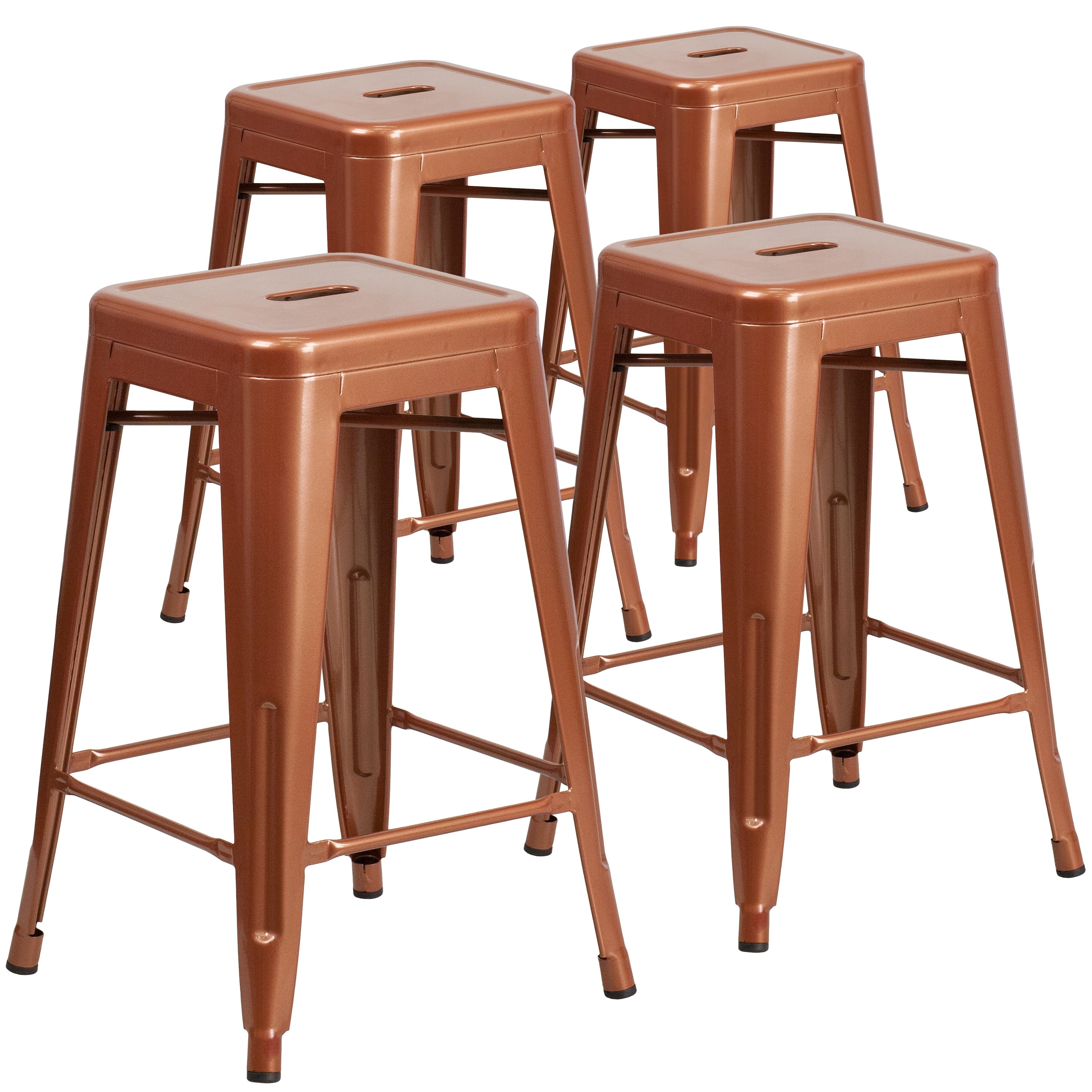 Lancaster Home Metal Square Backless Stool