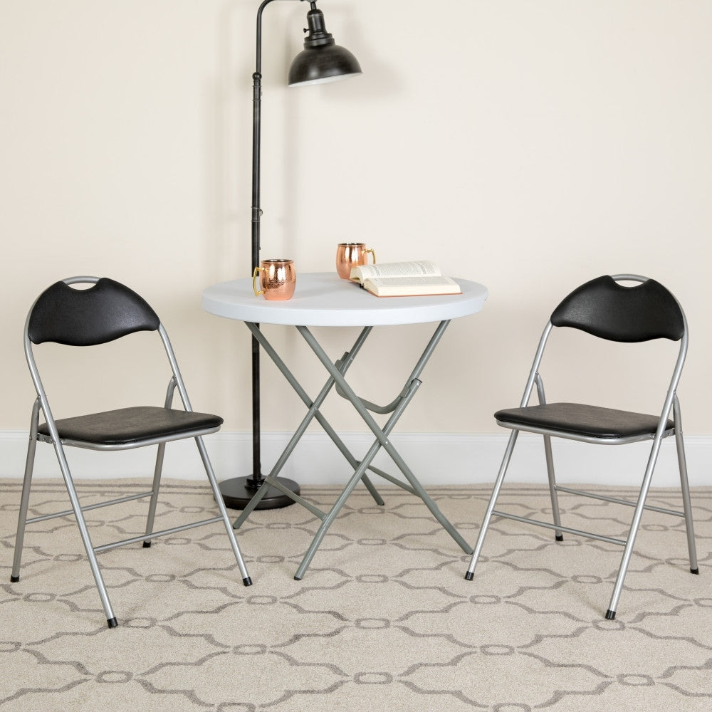 Lancaster Home Vinyl And Metal Padded Folding Chair
