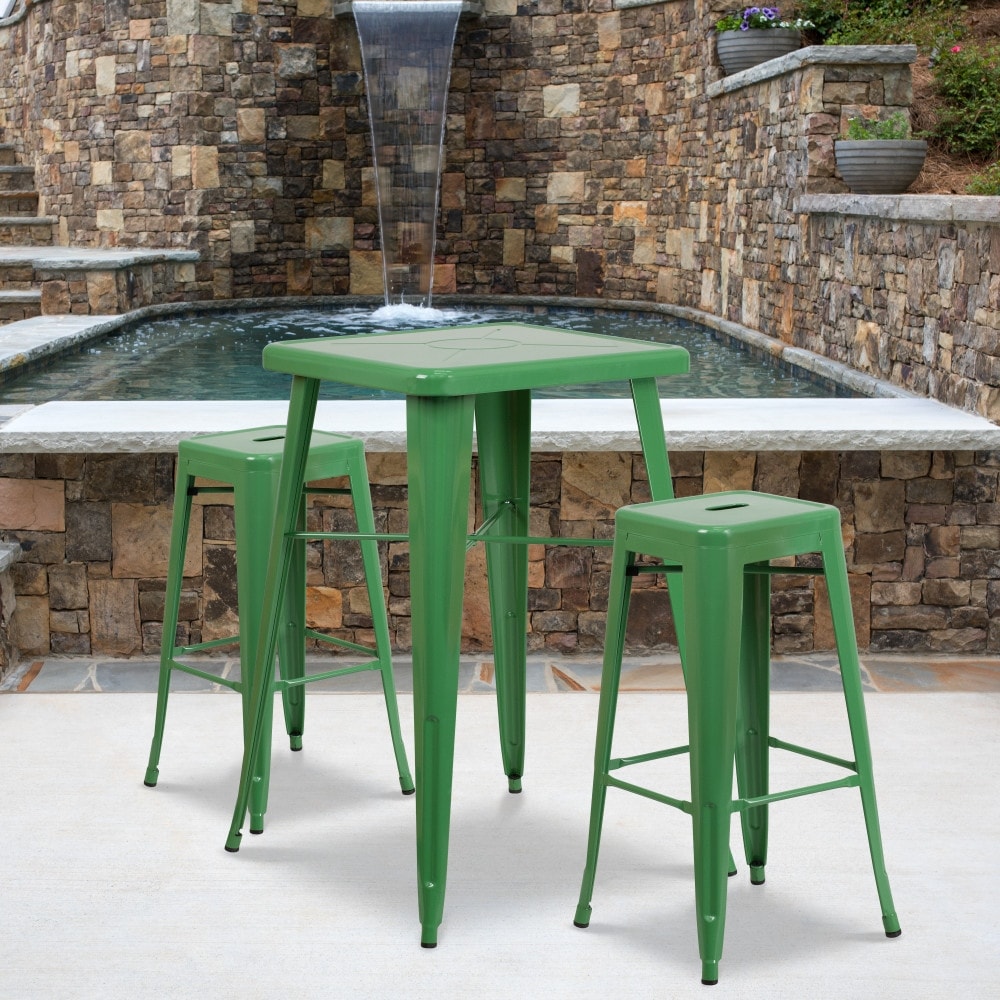 Metal 30 Inch Backless Stools Set Of 4