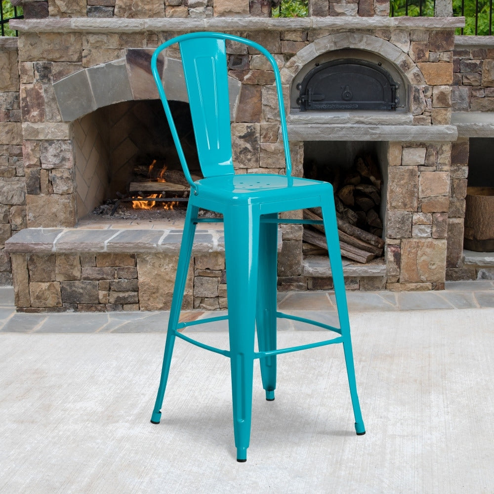 Lancaster Home Outdoor Metal Barstool