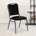 Lancaster Home Black Silvertone Fabric Metal Stackable Banquet Chair