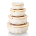 4 Pack Bpa Free Plastic Nesting Stackable Food Storage Containers With Tight Seal Lids 8.7 D X 3.4 H