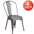 Lancaster Home Grey Metal Side Chair Set Of 4