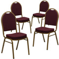 Lancaster Home Powder Coated Steel Fabric Dome Backed Stackable Banquet Chair