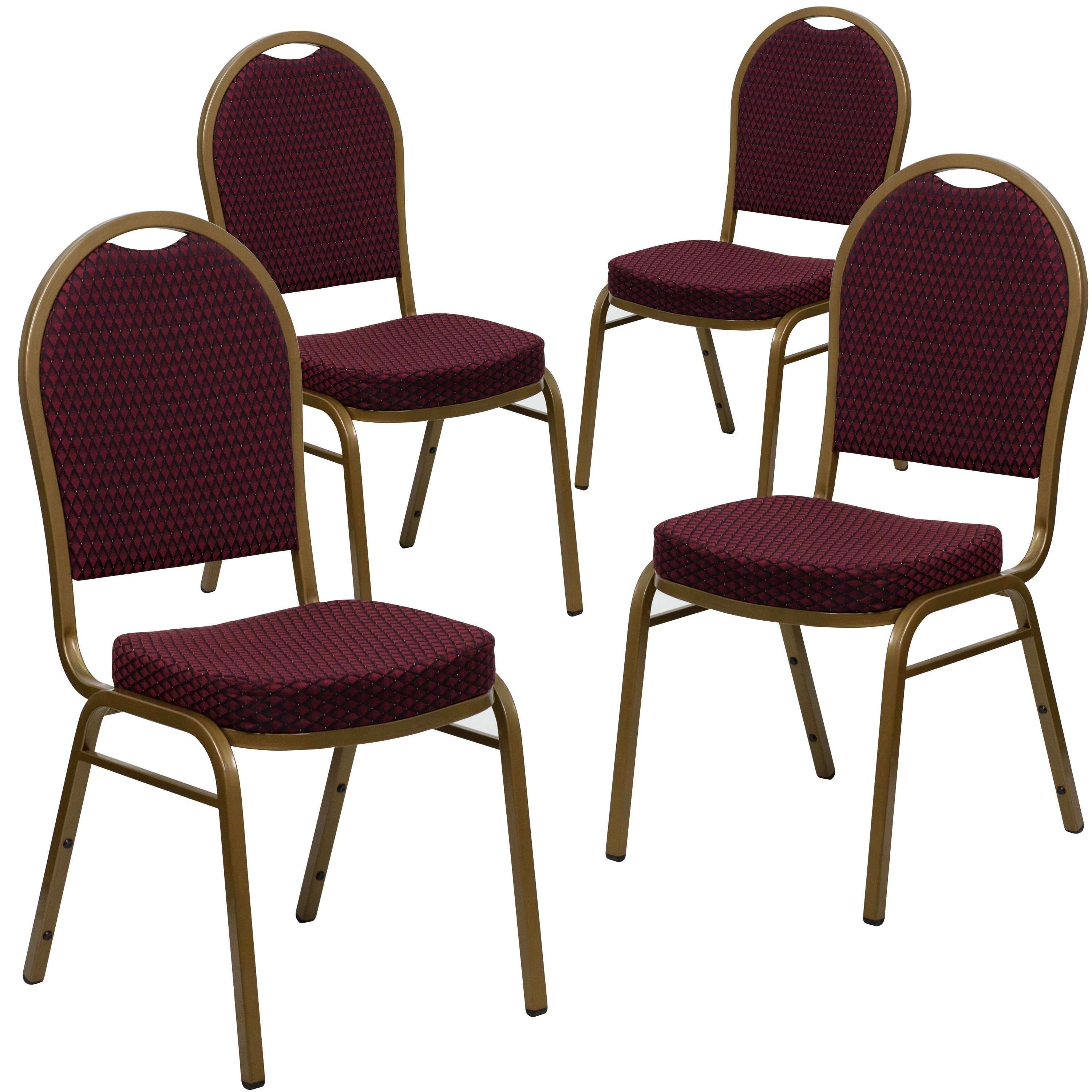Lancaster Home Powder Coated Steel Fabric Dome Backed Stackable Banquet Chair