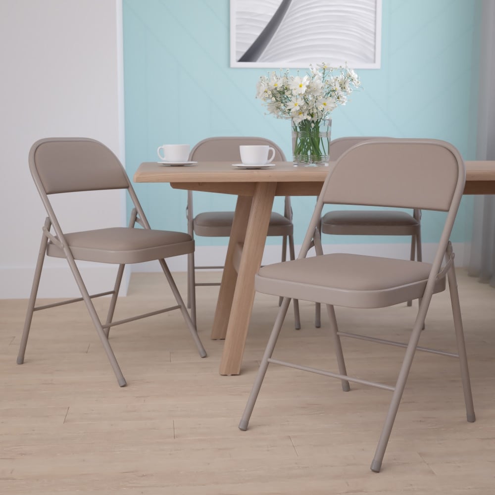 4 Pk. Hercules Series Double Braced Vinyl Folding Chair