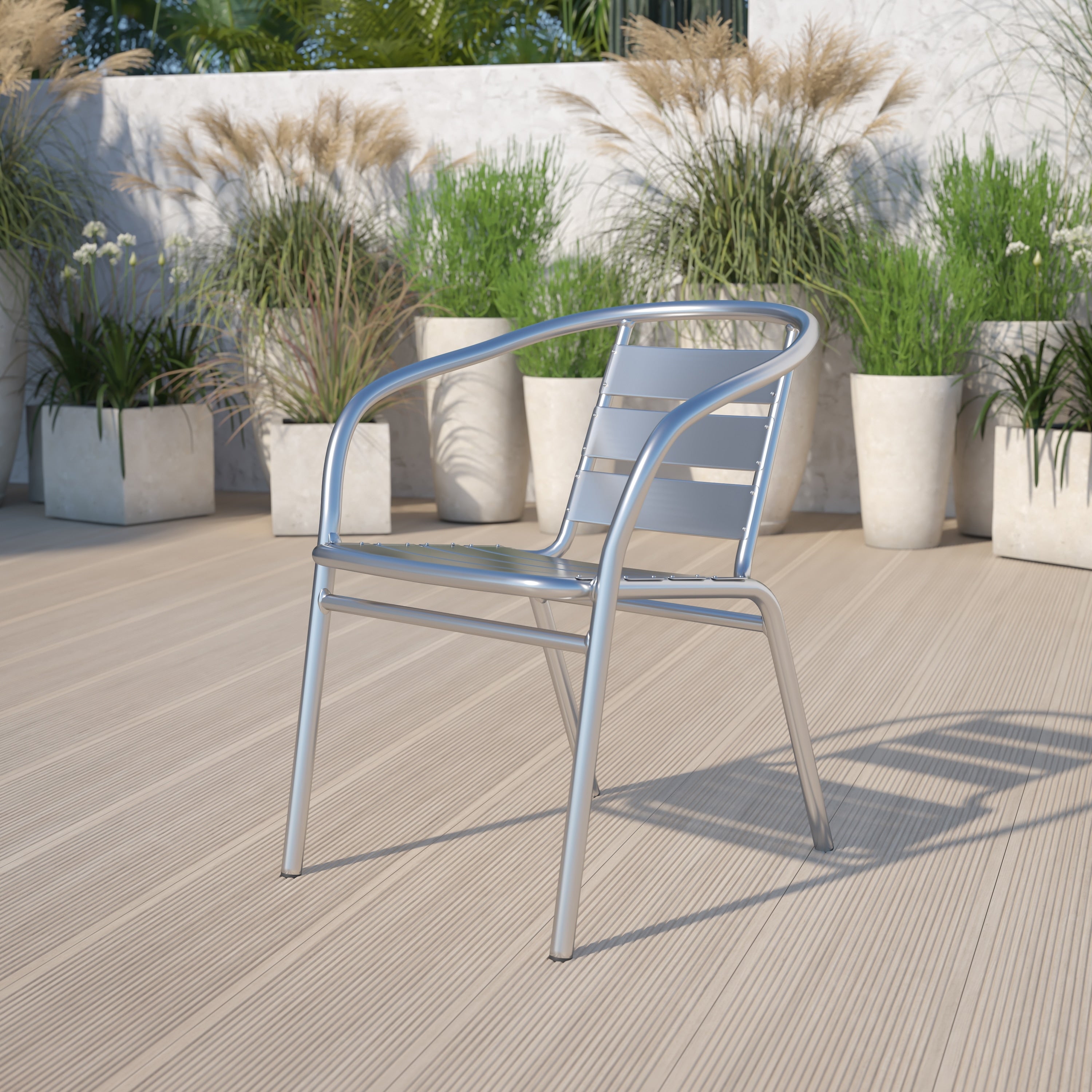 Lancaster Home Aluminum Slat Back Chair Set Of 4