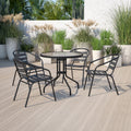 4 Pk. Metal Restaurant Stack Chair With Aluminum Slats