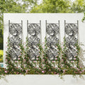 4 Pack Outdoor Metal Panel Garden Trellises For Climbing Plants With Stakes