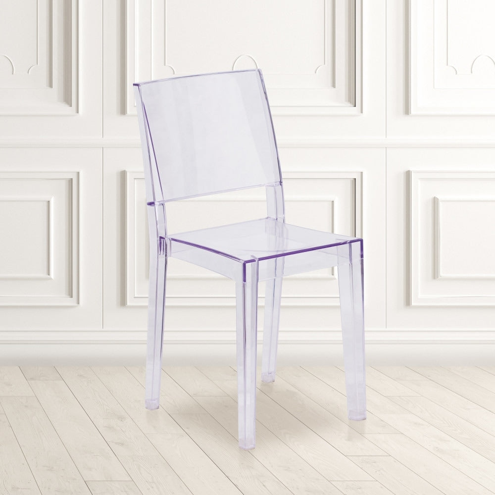 Lancaster Home Transparent Plastic Stacking Side Chair
