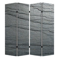 4 Panel Canvas And Metal Frame Room Divider Slate Gray