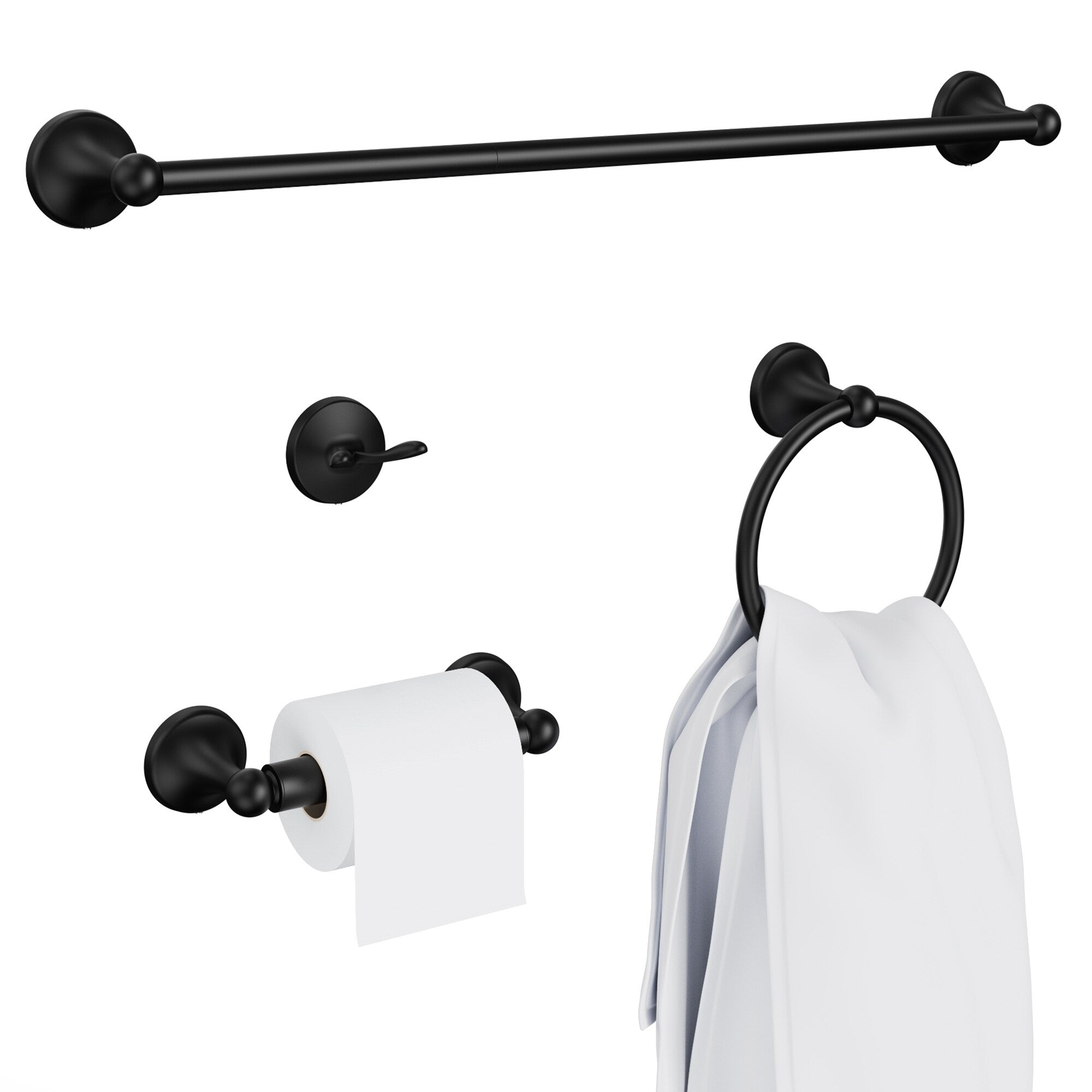4 Pc 304 Stainless Steel Bathroom Set W 24 Towel Bar