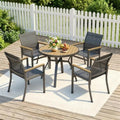 4 Person Patio Dining Set With Round All Aluminum Table 5 Piece