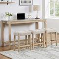 4 Piece Bar Table Set With Power Outlet Bar Table Set With Chairs And Stools Behind Couch Table With 3 Padded Stools