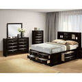 4 Piece Black Finish Transitional Bedroom Furniture Set