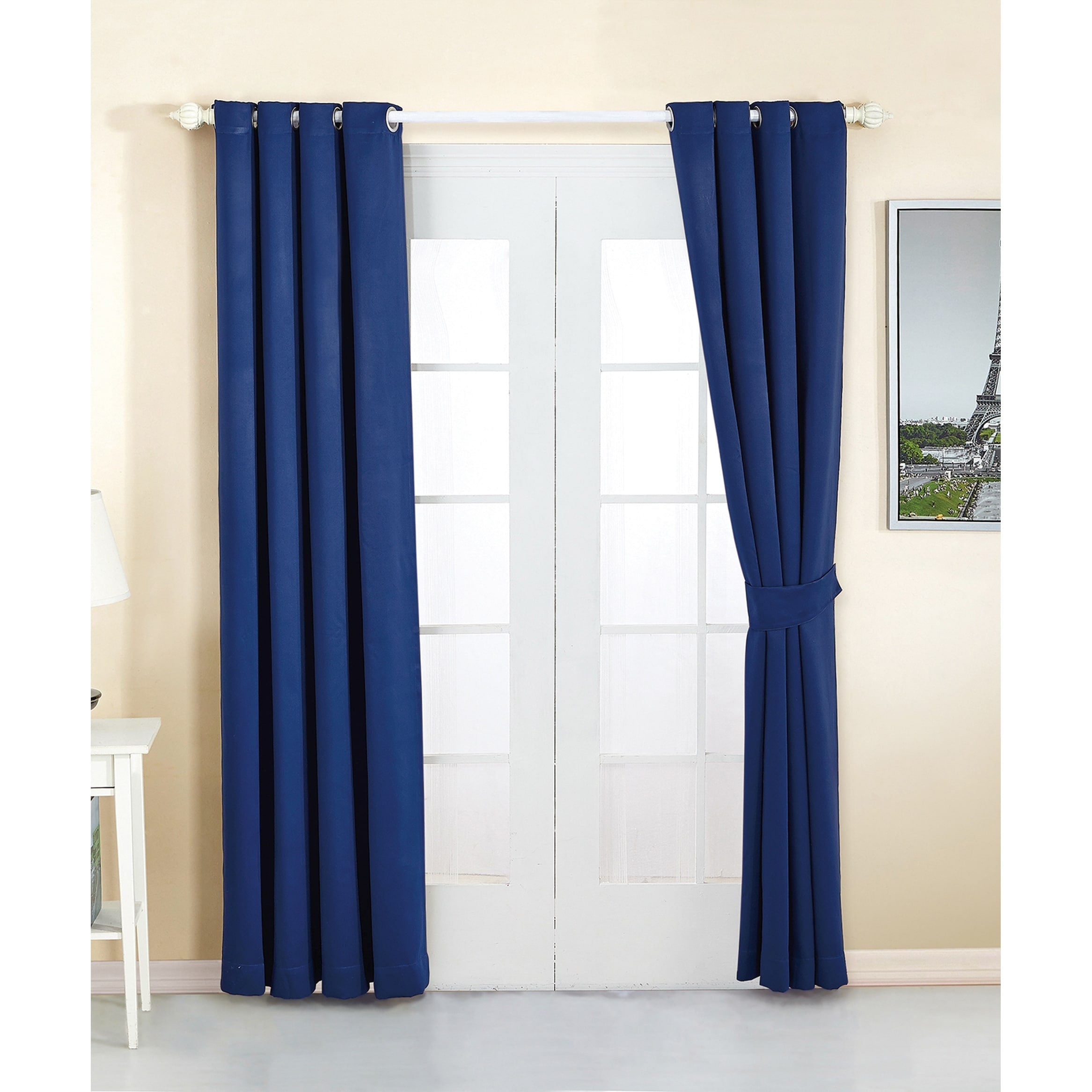 Serenta 4 Piece Grommet Darkening Thermal Insulated Blackout Window Panel Curtain Set 2 Curtains And 2 Back Ties