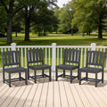 4 Piece Hdpe Patio Dining Chair With Slat Back N A