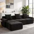 4 Piece L Shaped Upholstered Modular Sectional Sofa