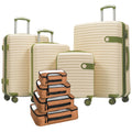 4 Piece Luggage Set Suitcase Set Abs Hard Shell Lightweight Expandable Travel Luggage With 4 Packing Cubes 16 20 24 28