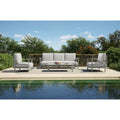 4 Piece Outdoor Patio Deep Seating Set With Beige Cushions
