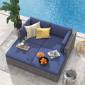 4 Piece Wicker Sofa With Ottoman Patio Set