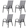 4 Piece Patio Chairs Outdoor Camping Chairs With Breathable Textilene Fabric Set Of 2 Garden Chairs With Armrest High Backrest