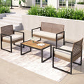 Havenside Home Claribelle 2 Piece Loveseat Patio Padded Conversation Set