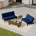 4 Piece Teak Wood Outdoor Patio Set Loveseat Sofa Wtih Table