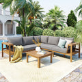 L Shaped Patio Furniture Sofa Set With Coffee Table