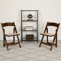 4 Pk. Hercules Series Wood Folding Chair With Vinyl Padded Seat