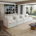 4 Seat Cloud Modular Sectional Couch With Removable Covers Pillows For Living Room Apartment
