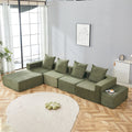 4 Seat Modular Sofa Sectional With Oversized Chaise Ottomans Cloud Couch In Soft Corduroy Fabric